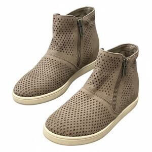 Girls Art Class Ankle Boots Size 12 Taupe Perforated Side Zip Casual Shoes